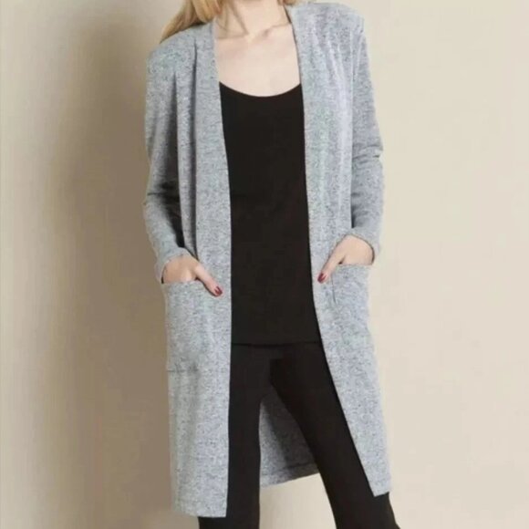 CLARA SUNWOO Sweaters - Clara Sunwoo Heather Grey Longline Cardigan Sweater XL Minimalist Office